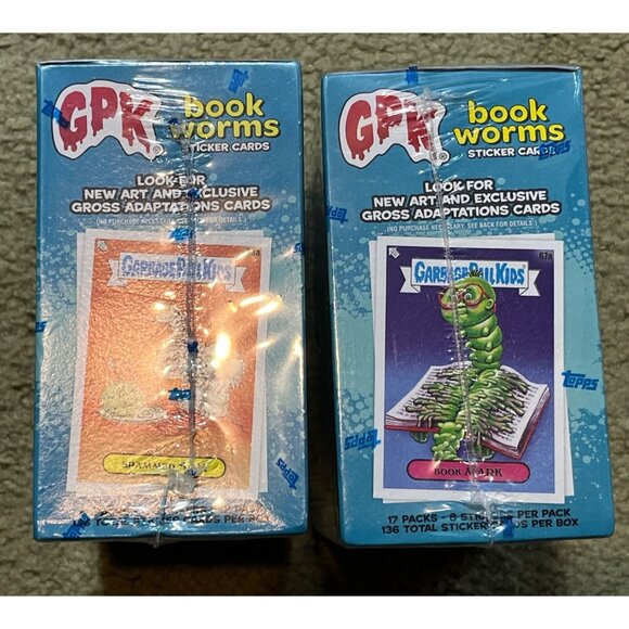 2 New! 2022 Garbage Pail Kids Bookworms Sticker Cards NEW Mega Box Sealed Misb! - Picture 2 of 4